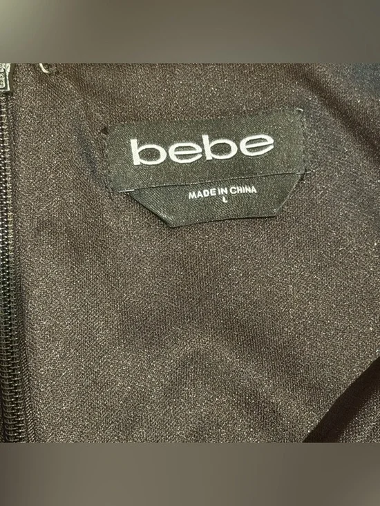 Bebe Women’s Halter top Black Dress With Choker Size Large - Picture 8 of 11